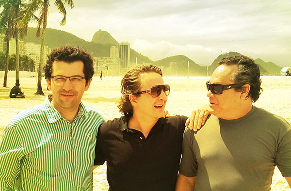 Photo of  Paulo Morello and Tizian Jost with drummer Erivelton Silva